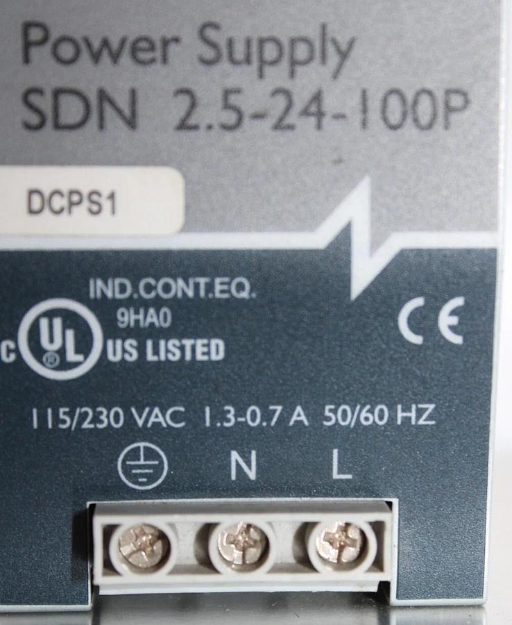 Used EMERSON SOLA POWER SUPPLY SDN-2.5-24-100P 115/230 VAC 1.3-0.7 AMP *WARRANTY*
