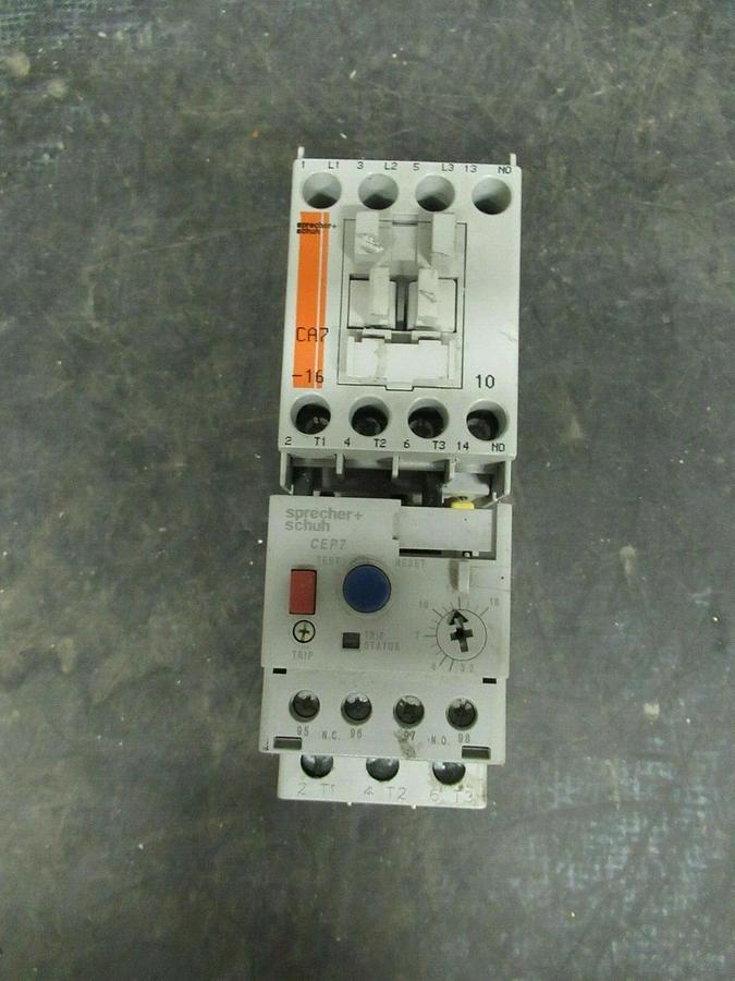 Used SPRECHER + SCHUH CONTACTOR CA7-16-10 30 AMP 600 VAC 3 POLE 15 HP COIL: 120V