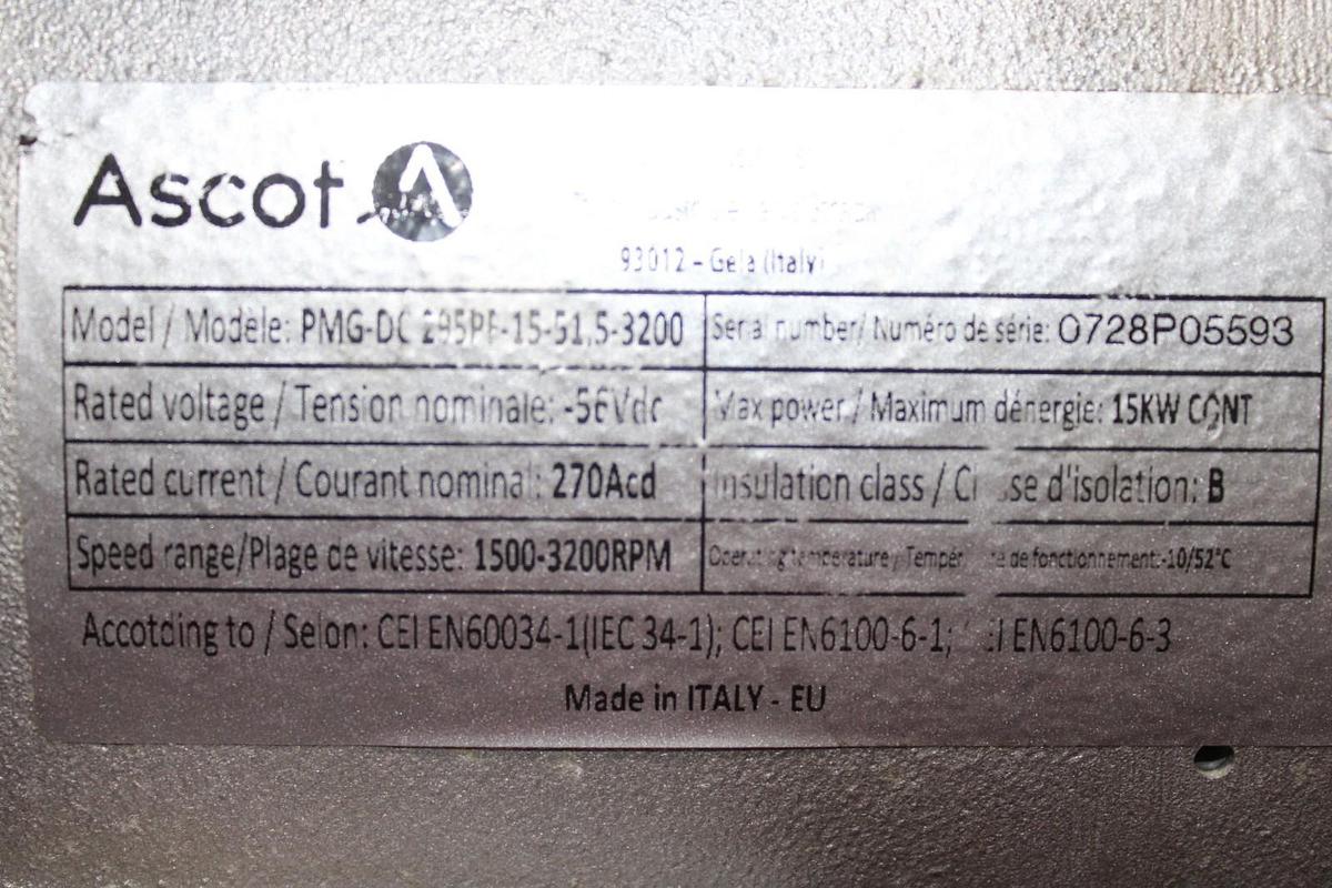 ASCOT DC GENERATOR END PMG-DC-295PF-15-51,5-3200 15 KW 48 VDC 270 AMP