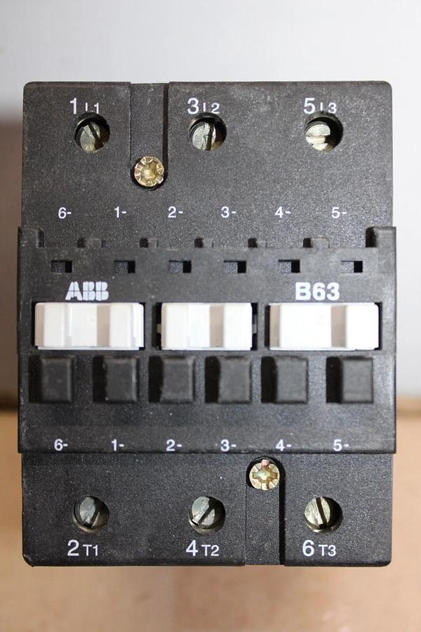 Used ABB CONTACTOR B63 600 VOLT 3-POLE 3-PHASE 60 HP 85 AMP COIL: 120V