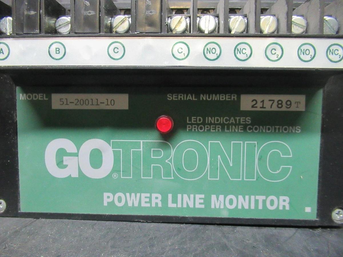 Used TRANE GOTRONIC POWER LINE MONITOR 51-20011-10 10 AMP 120 VAC **WARRANTY**