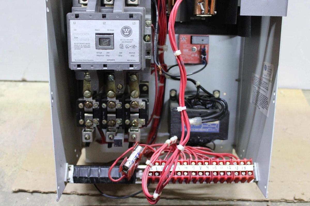 Used WESTINGHOUSE TYPE W MOTOR CONTROL BUCKET 24" SIZE 3 STARTER 90 AMP W/ DOOR