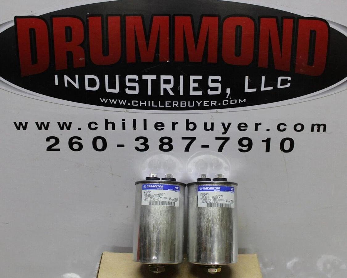 Used LOT OF 2 GE DIELEKTROL VI CAPACITOR 27L514 120311021-001 370 VAC 60 uF ± 6%