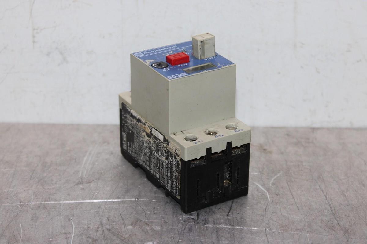 Used TELEMECANIQUE MANUAL MOTOR STARTER GV1-M10 4-6 AMP 600 VAC 3 HP 50/60 HZ