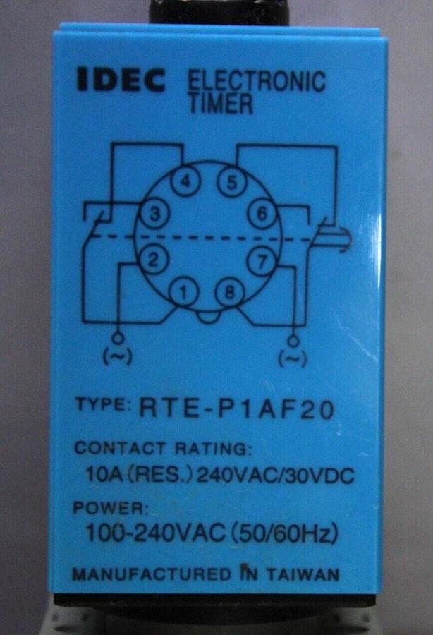 Used IDEC ELECTRONIC TIMER RTC-P1AF20 240 VAC 10 AMP **WARRANTY INCLUDED**