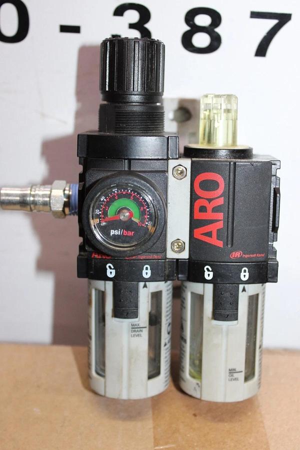 Used INGERSOL RAND ARO AIR FILTER LUBRICANT REGULATOR C38121-600 140 PSI 10 BAR