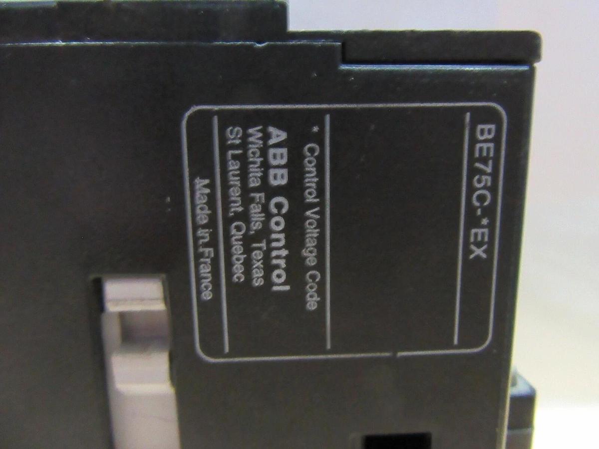 Used ABB CONTACTOR BE75 600 VAC 105 AMP 75 HP 3-PHASE 3-POLE COIL: 24 VDC