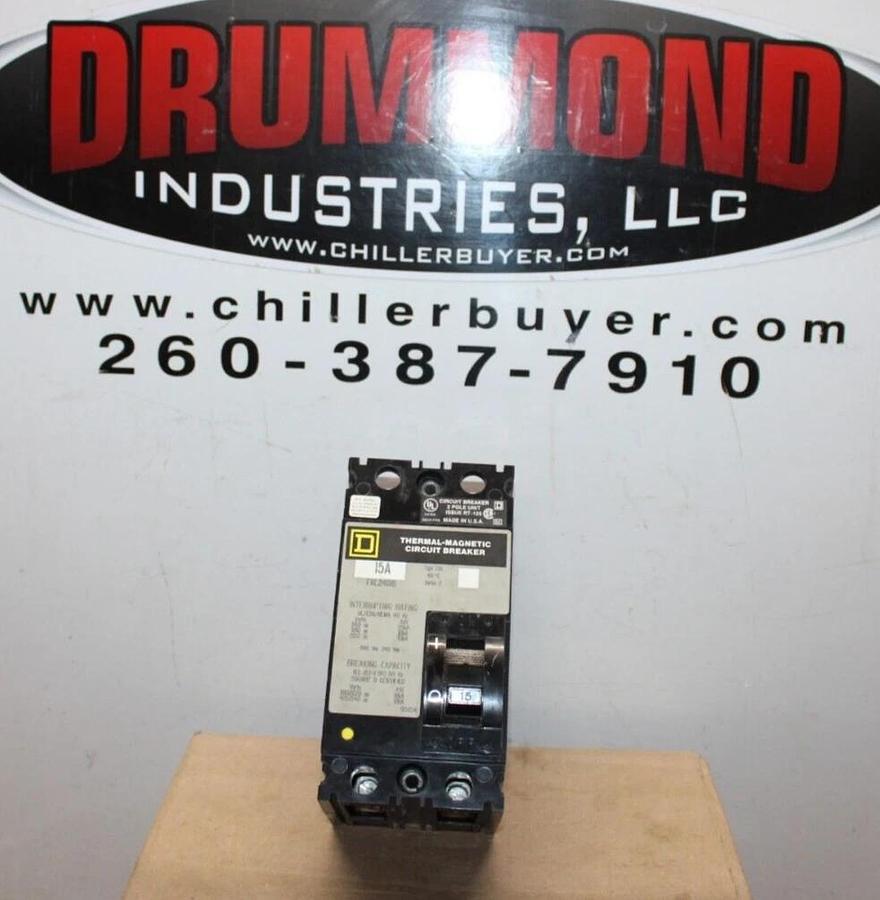 Used SQUARE D CIRCUIT BREAKER FAL24015 2-POLE 15 AMP 480 VAC *WARRANTY*