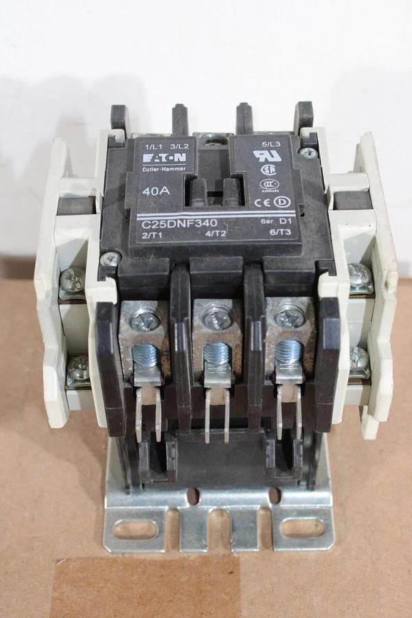 Used EATON CONTACTOR C25DNF340 40 AMP 3-POLE COIL: 24 VOLT **WARRANTY**