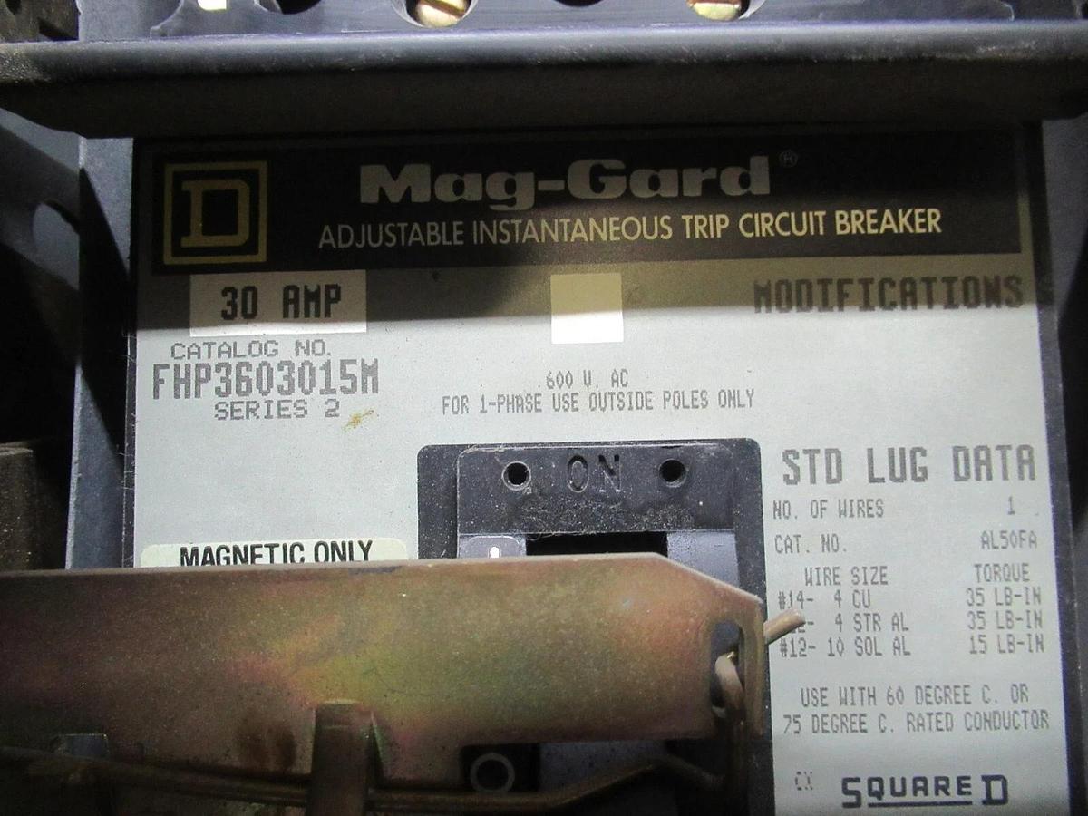 Used SQUARE D MCC MOTOR CONTROL STARTER 12" MODEL 5 W/ NEMA SIZE 1 8536SCO3 30 AMP