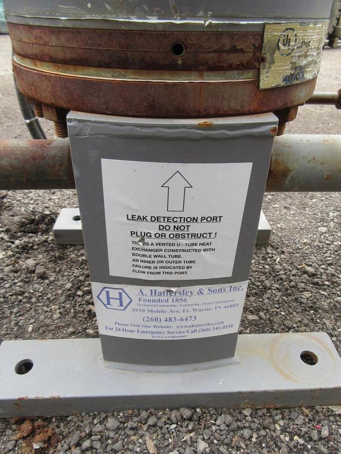 Used 8" AERCO DW TYPE HELITHERM DOUBLE WALL HEAT EXCHANGER SWDW24EC 24 SQ FT