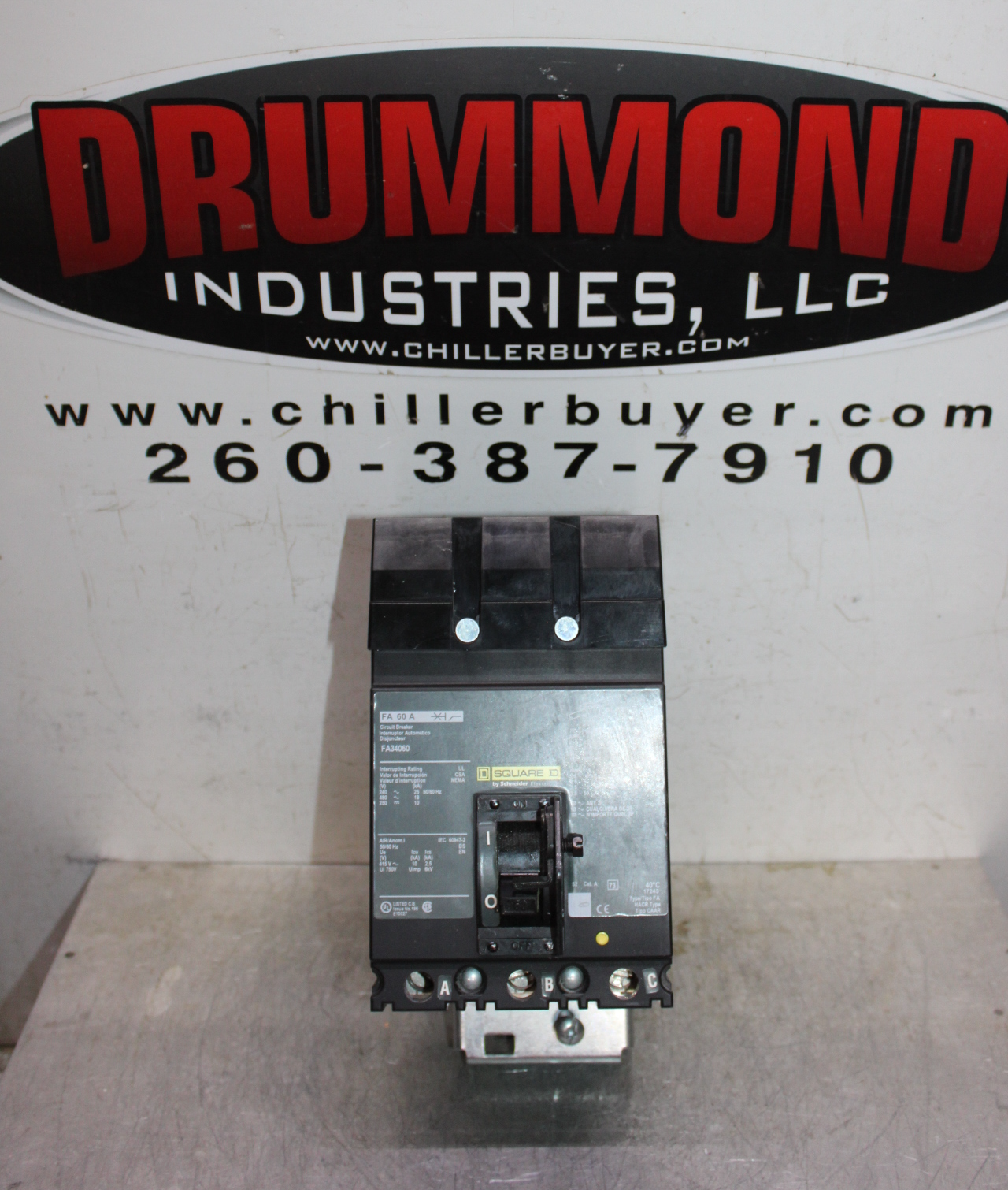 Used SQUARE D I-LINE CIRCUIT BREAKER FC34060 60 AMP 480 VOLT 3-POLE