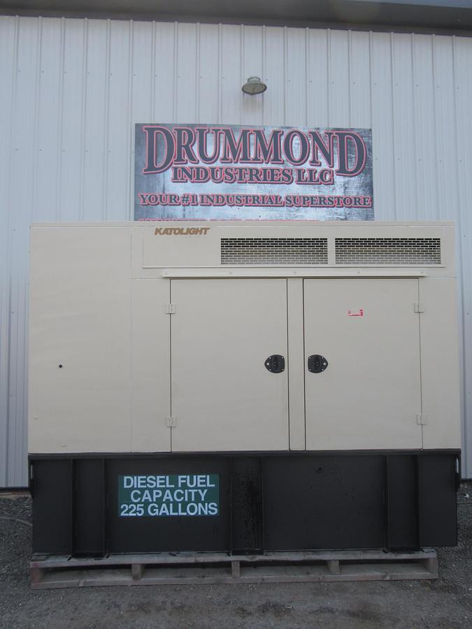 Used 60 KW DIESEL GENERATOR KATOLIGHT 120/240V RE-CONNECTABLE SOUND ENCLOSED 884HRS