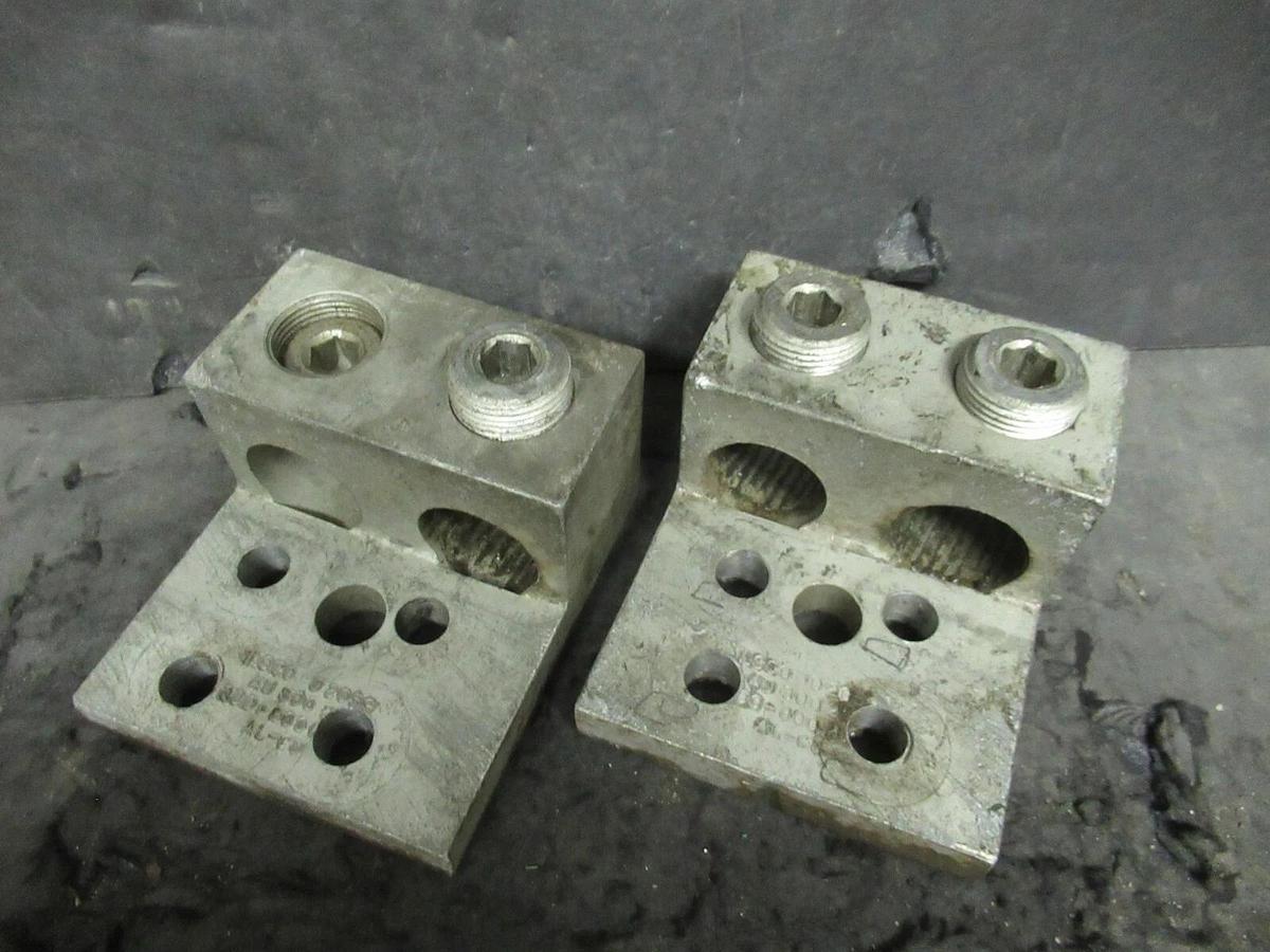 Used (2 QTY) ILSCO D2059 2 DOUBLE BARREL MECHANICAL CONNECTOR LUG TAPS 300 - 800MCM