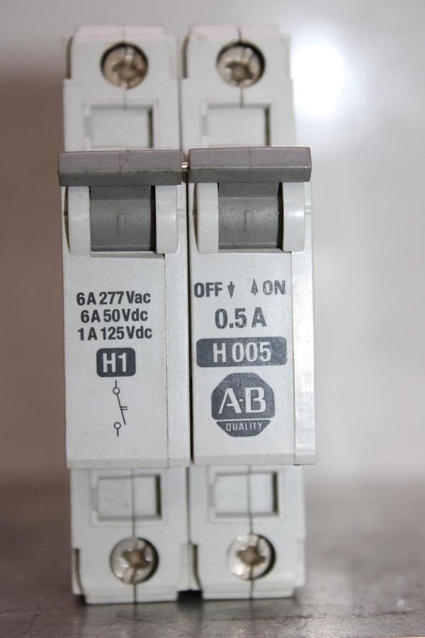 Used ALLEN BRADLEY CIRCUIT BREAKER 1492-ACB 277 VAC 6 AMP 2-POLE