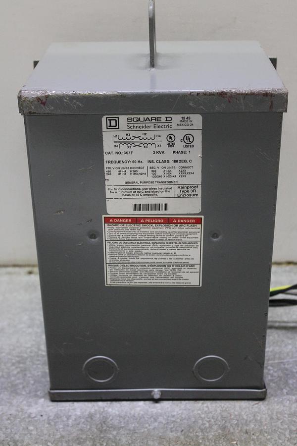 Used SQUARE D SAFETY SWITCH HU363AWK 100 AMP 600 VAC TYPE 3R ENCLOSURE