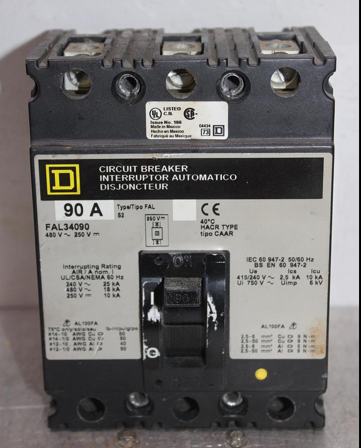 Used SQUARE D CIRCUIT BREAKER FAL34020 20 AMP 480 VAC 3-POLE **WARRANTY**