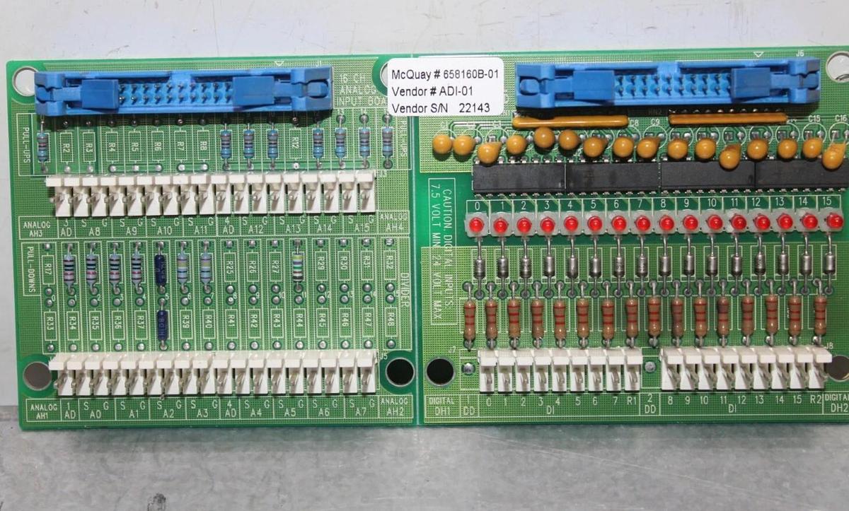 Used MCQUAY CHANNEL DIGITAL INPUT CIRCUIT BOARD 658160B-01 *WARRANTY INCLUDED*