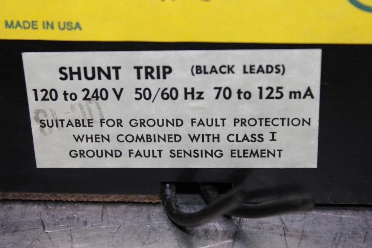 Used SQUARE D CIRCUIT BREAKER KAL362001021 200 AMP 600 VAC 3-POLE W/ SHUNT TRIP