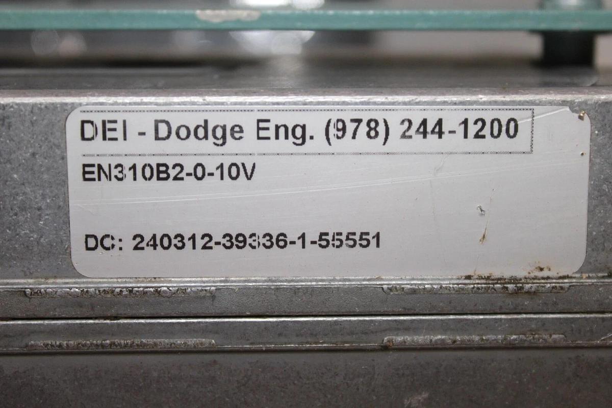Used DEI DODGE ACTUATOR EN310B2-0-10V 24 VOLT 8 VA NEMA 2 W/ 022-10643-002 VALVE