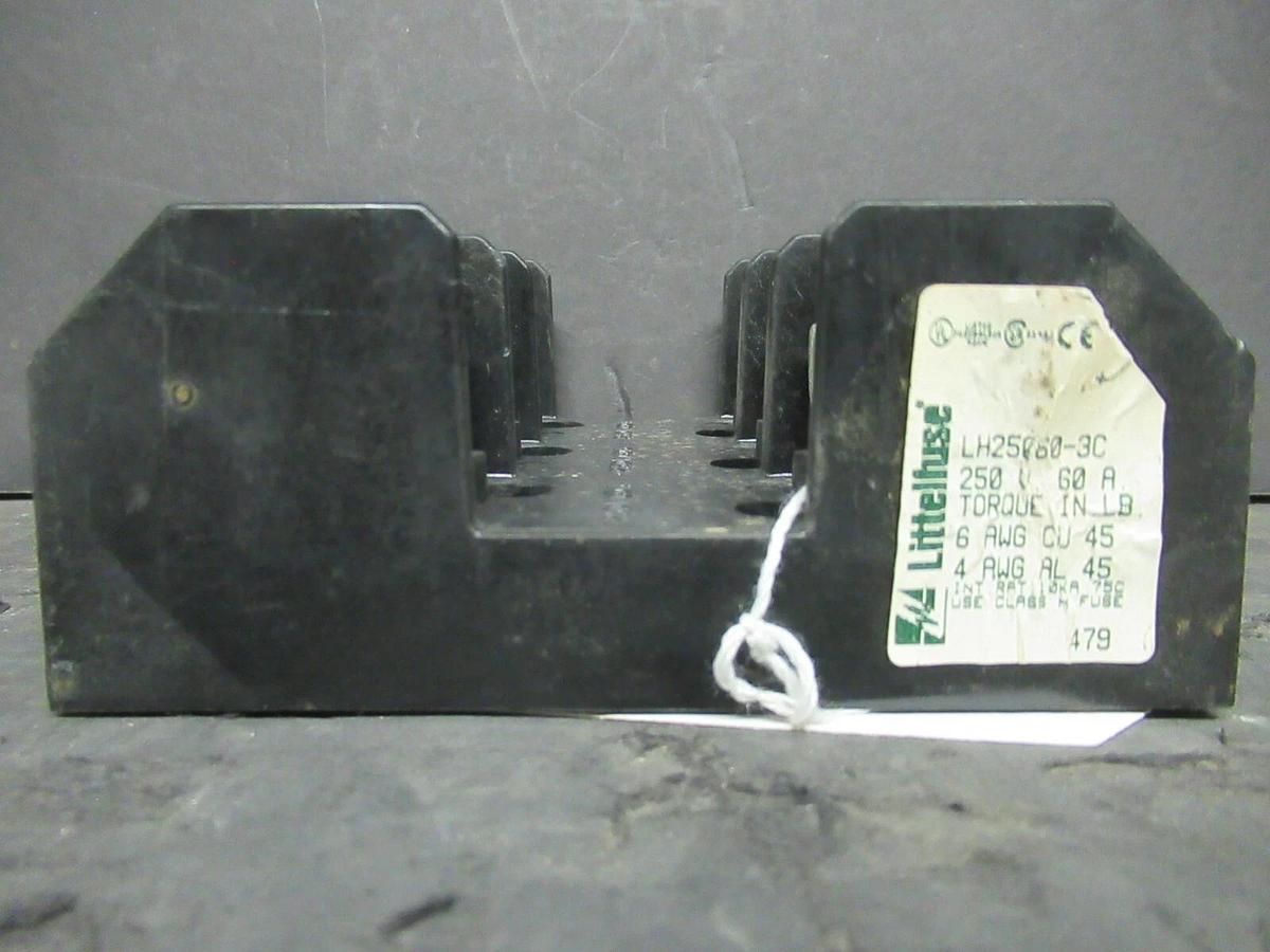 Used LITTELFUSE FUSE HOLDER LH25060-3C FOR 60 AMP 250 V FUSES **WARRANTY**