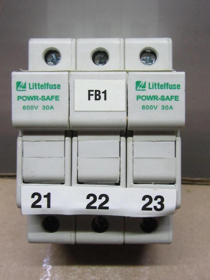Used LITTELFUSE POWER-SAFE FUSE HOLDER LPSC-CH 600 VOLT 30 AMP 3-POLE **WARRANTY**