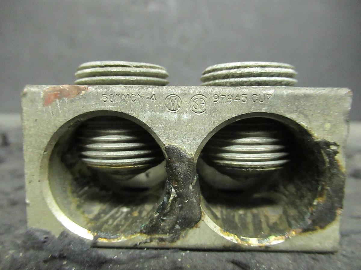 Used (3) MARATHON 97945 MECHANICAL DISTRIBUTION WIRE CONNECTOR LUG TAP 500MCM - #14