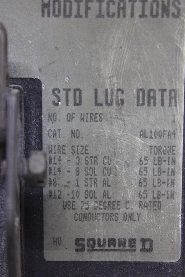 Used SQUARE D POWERPACT I-LINE CIRCUIT BREAKER PJA36120 1200 AMP 600 VAC 3-POLE
