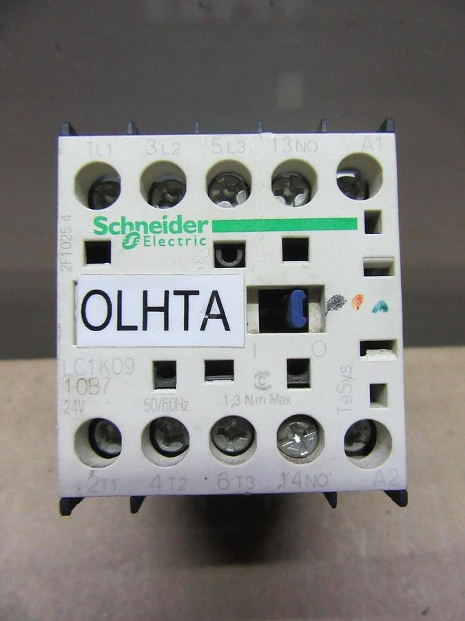 Used SCHNEIDER RELAY LC1K09-10B7 600 VOLT 20 AMP 5 HP 3-PHASE **WARRANTY**