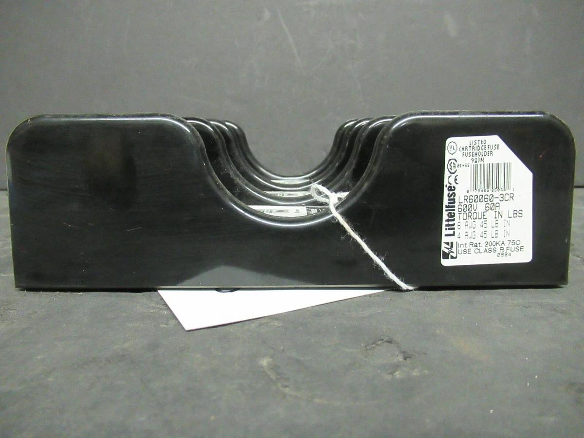 Used LITTELFUSE FUSE HOLDER LR60060-3CR FOR 60 AMP 600 V CLASS R FUSES