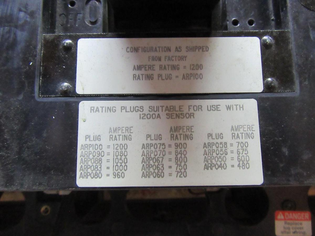 Used SQUARE D CIRCUIT BREAKER NXP361200GMT 1200 AMP 600 VAC 3-POLE W/ ARP100 PLUG