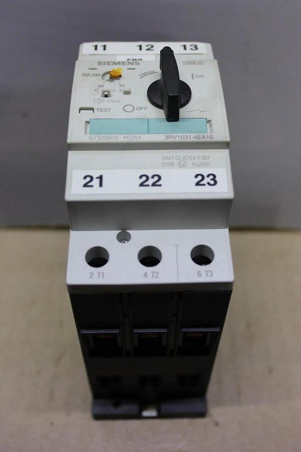 Used SIEMENS MANUAL MOTOR CONTROLLER 22-32 AMP 600 VAC 3 PHASE MODEL: 3RV1031-4EA10
