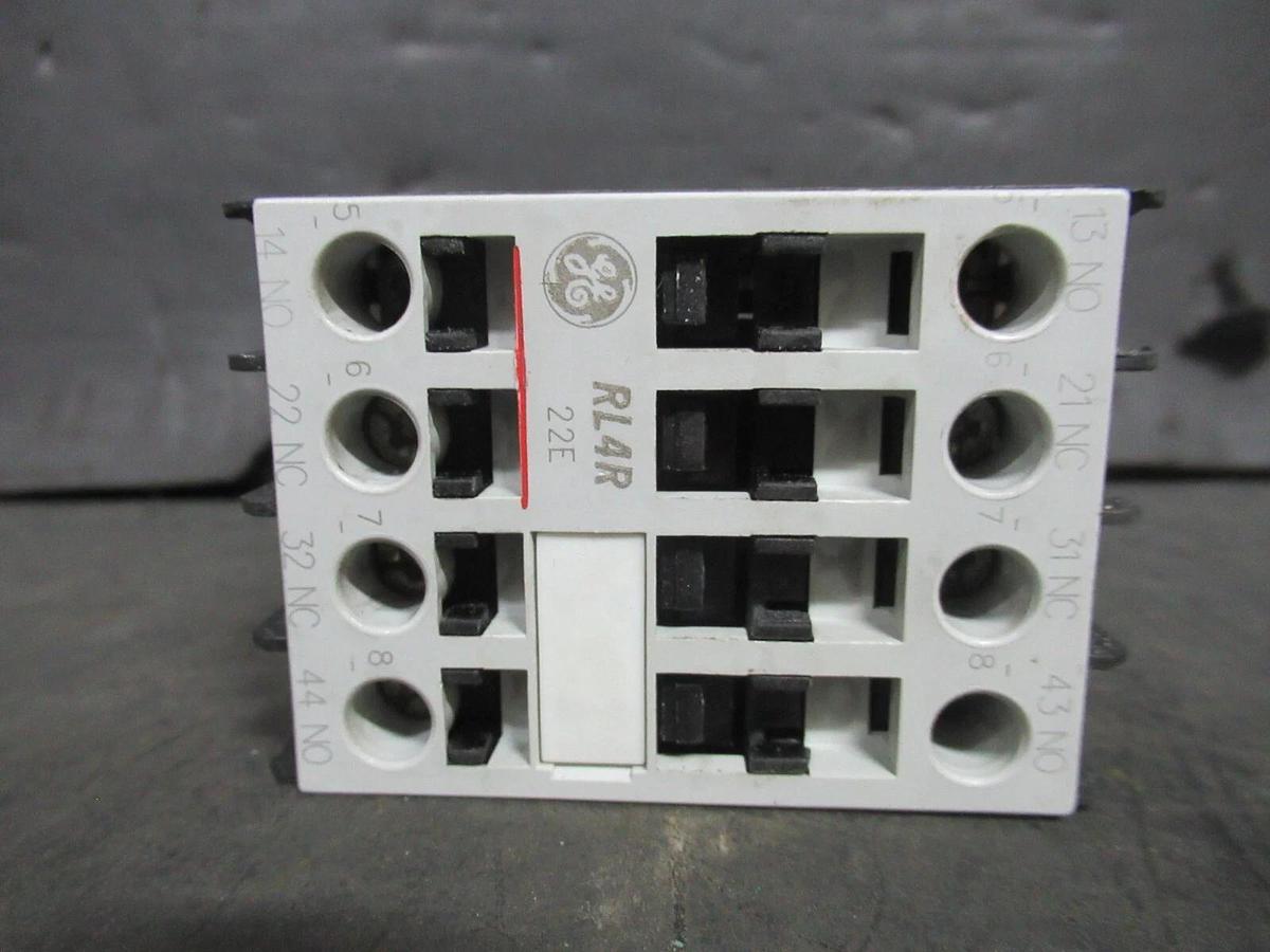 Used GE AUXILIARY RELAY RL4RA022T MOD. 1 600 VAC 20 AMP 110/120 VOLT COIL
