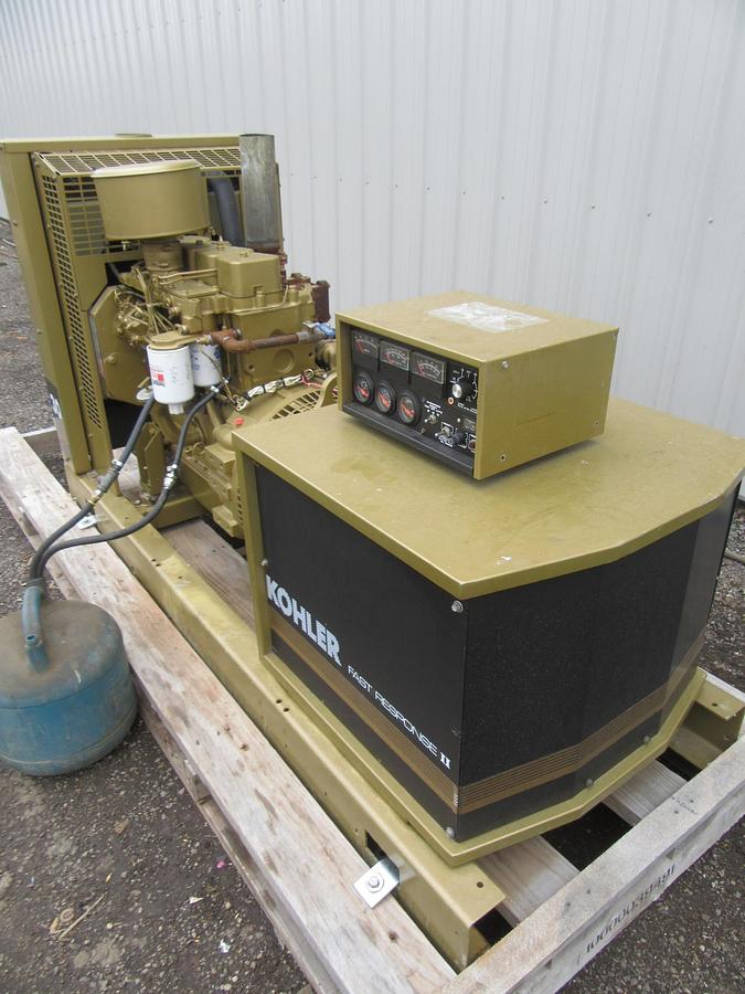 Used 30 KW 33KW DIESEL GENERATOR KOHLER 120/240V CUMMINS 4B 12-LEAD RECONNECTABLE