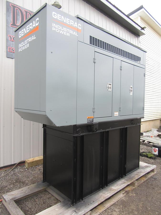 Used 48 KW DIESEL GENERATOR GENERAC 120/240 V FPT 366 HRS SOUND ENCLOSED VIDEO 50 KW