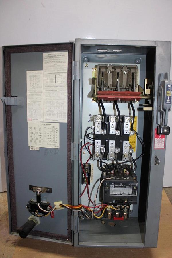 Used SQUARE D FUSIBLE COMBINATION STARTER 8538SDG14 60 AMP NEMA 3R SIZE 2 600V