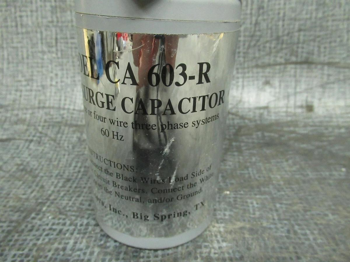 Used DELTA SURGE CAPACITOR CA 603-R 600 VOLTS 4 WIRE 3 PHASE 60 HZ **WARRANTY**