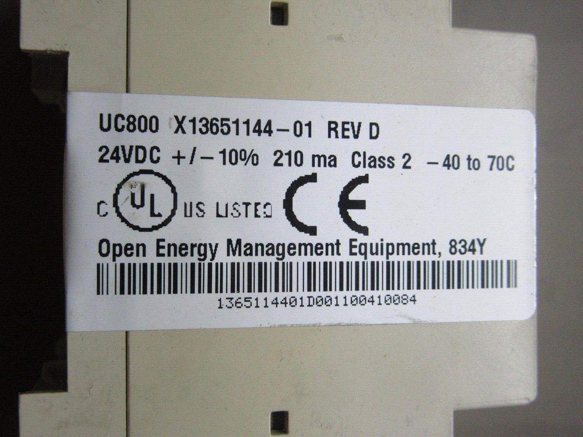 Used TRANE CHILLER CONTROL EXPANSION MODULE UC800 X13651144-01 REV. D 24 VDC 210 mA