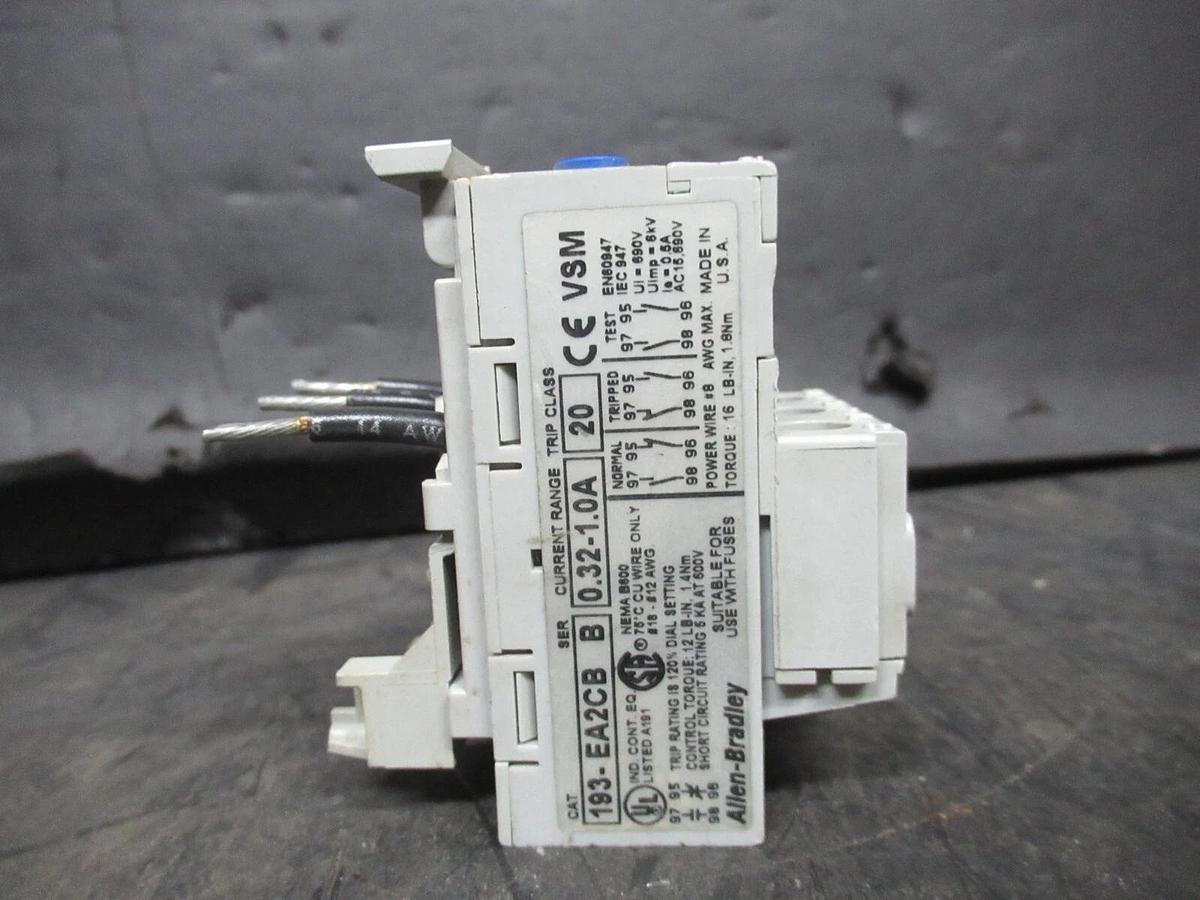 Used ALLEN BRADLEY OVERLOAD RELAY 193-EA2CB SER. B 0.32-1 AMP **WARRANTY**