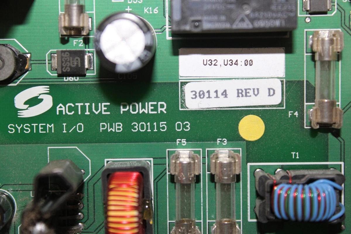 Used ACTIVE POWER SYSTEM I/O BOARD 30115-03 30114 REV. D W/ DAUGHTER BOARD 30126-2 A