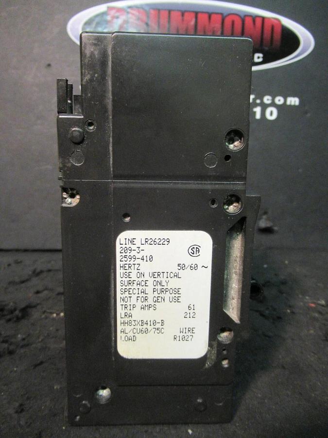Used AIRPAX 3 POLE 53 AMP BREAKER 240 VAC 219-3-2599-410 HH83XB410-B DP-3635 LR26229