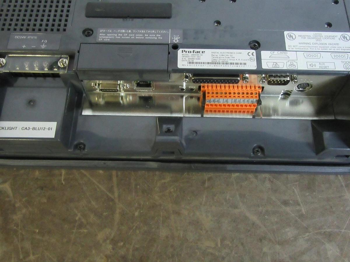 Used PROFACE TOUCH SCREEN OPERATOR INTERFACE 2880045-02 GP2600-TC41-24V 2.08 AMP