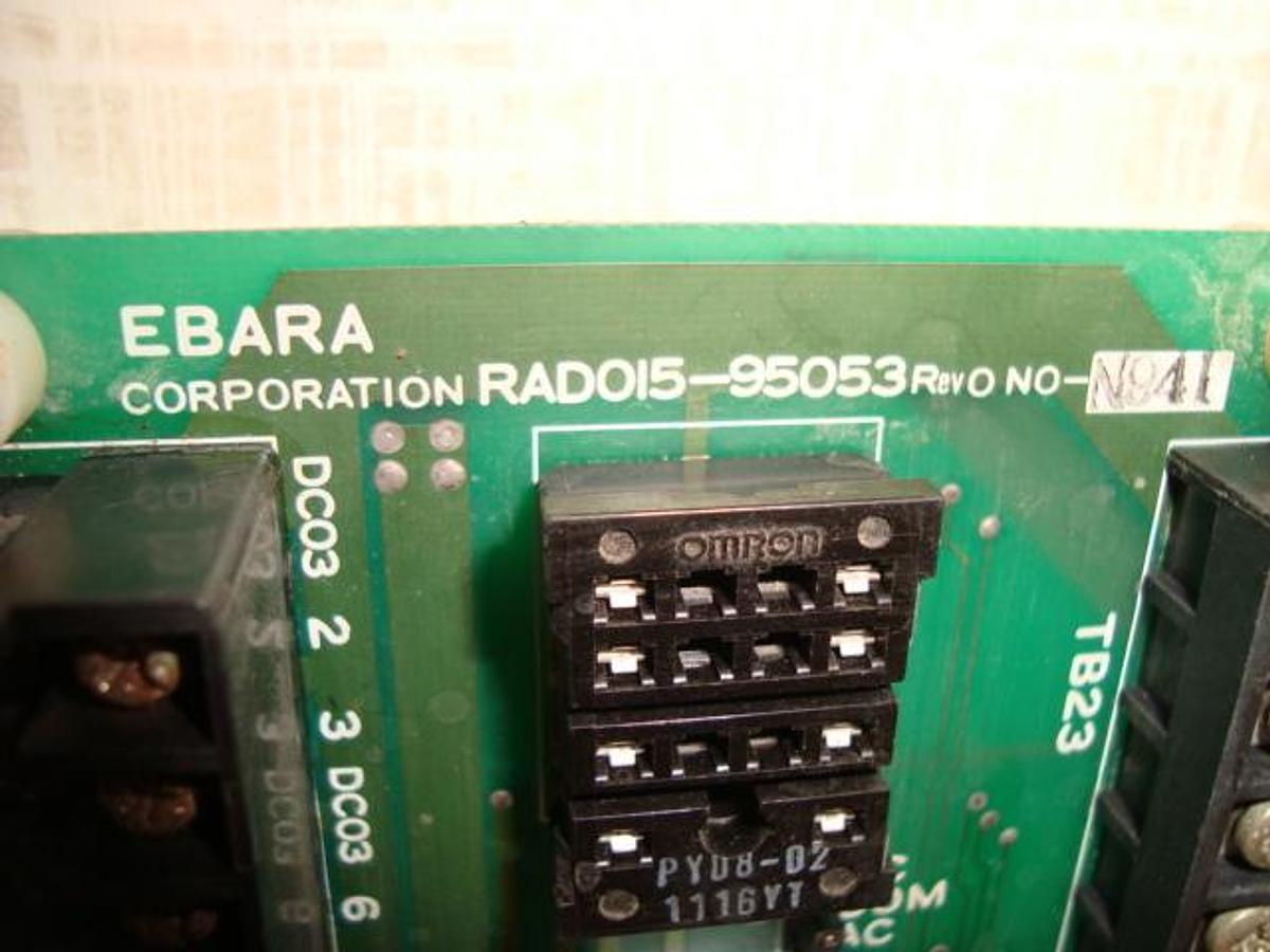Used EBARA CORP CONTROLLER CIRCUIT BOARD MODEL: RAD015-95053 REVO BOARD