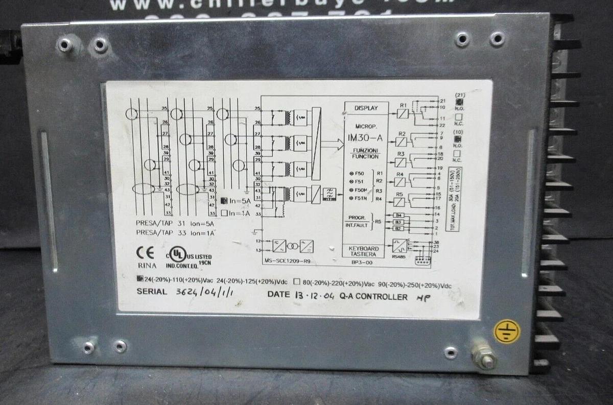 Used COOPER MULTI-FUNCTION 3-PHASE OVERCURRENT RELAY IM30-AB 24-110 VAC 24-125 VDC