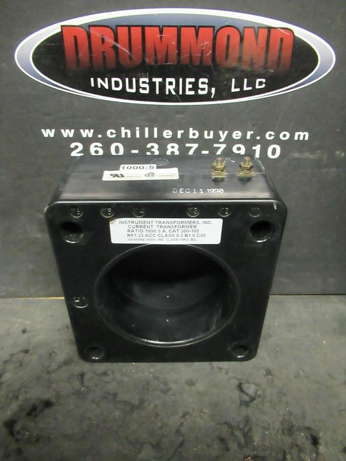 Used INSTRUMENT TRANSFORMERS CT CURRENT TRANSFORMER 300-102 1000:5 RATIO 50-400 HZ