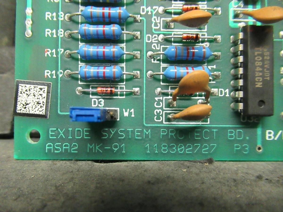 Used EXIDE SYSTEM PROTECT BD ASA2 MK-91 CIRCUIT BOARD 118302727 P3 101072917 REV B