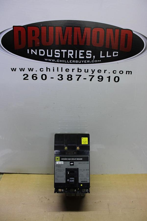 Used SQUARE D I-LINE CIRCUIT BREAKER FA34020 20 AMP 480 VAC 3-POLE **WARRANTY**