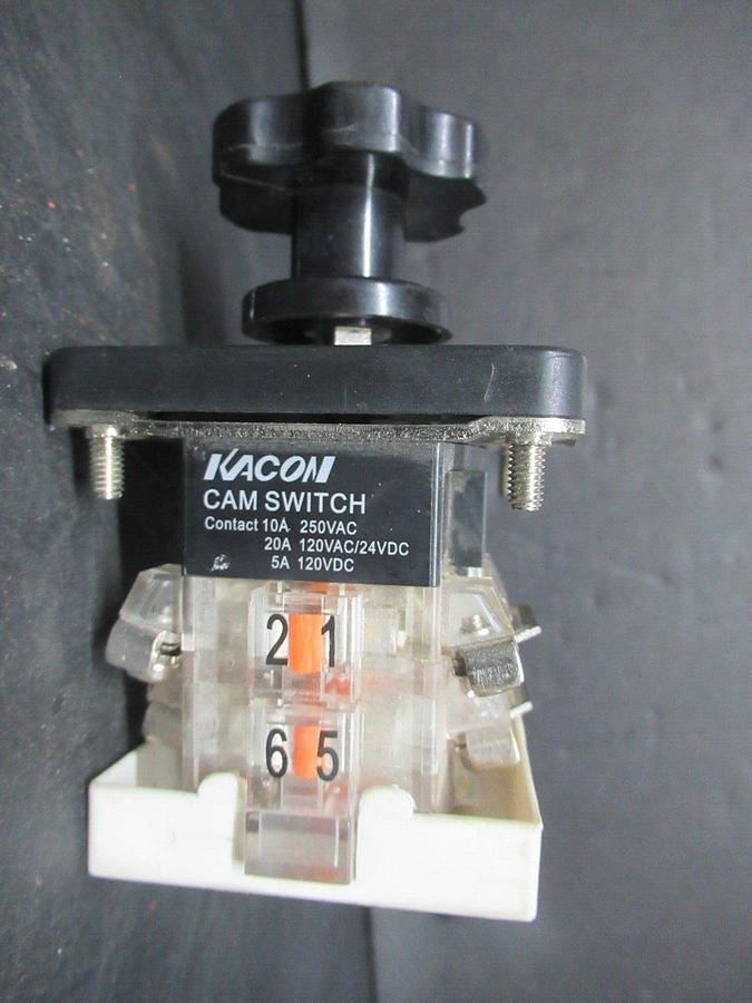 Used KACON CAM AMMETER SELECTOR SWITCH KAM-S1 KAM-CA2 3 PHASE 250 VAC 120 VDC 20 AMP