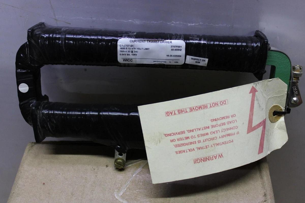 Used WICC CURRENT TRANSFORMER CT2707-01 1600:0.1A 50-400 HZ 2707F001 **WARRANTY**