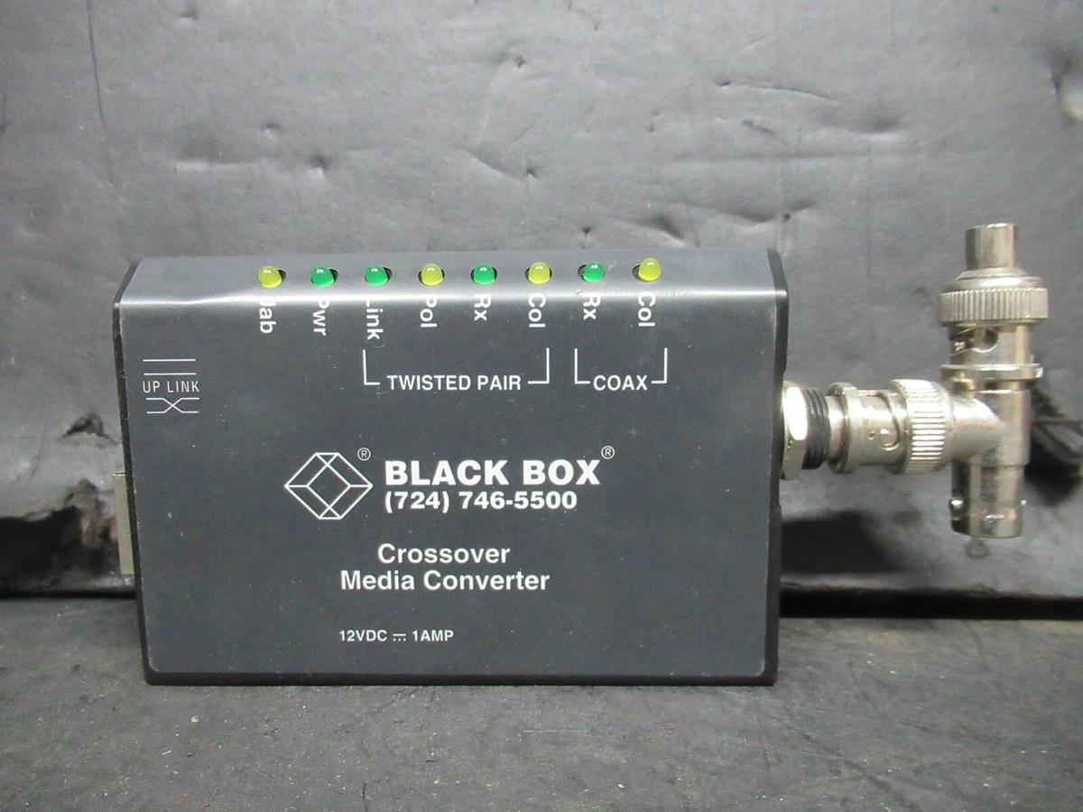 Used BLACK BOX CROSSOVER MEDIA CONVERTER LE1502A 12 VDC @ 1 AMP **WARRANTY**